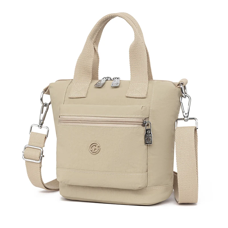 New Women's Nylon Tote Crossbody Bag Casual Multi-pocket Small Shoulder Handbag Detachable Strap for Daily Work Travel Shopping