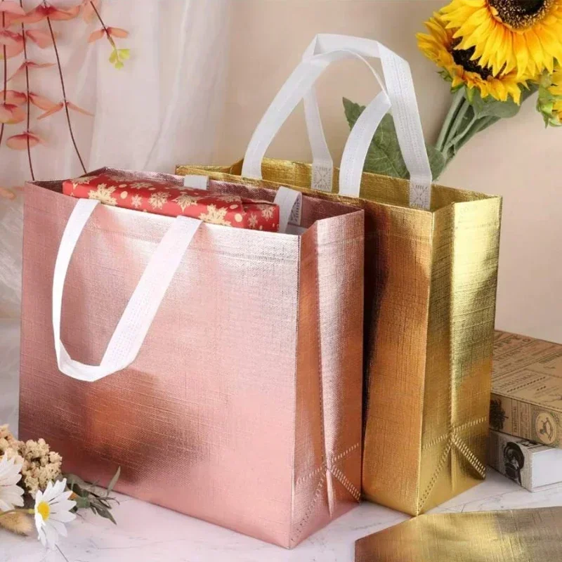 

10PCS Reusable Gift Tote Shopping Bags Valentine's Day Christmas Birthday Party Wedding Bachelor Party Supplies Gift Boxes Bag