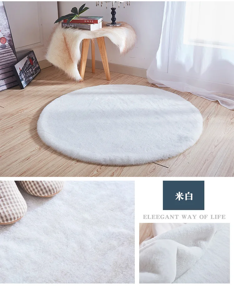 Hot sale popular machine washable living room rabit fur carpet and rug