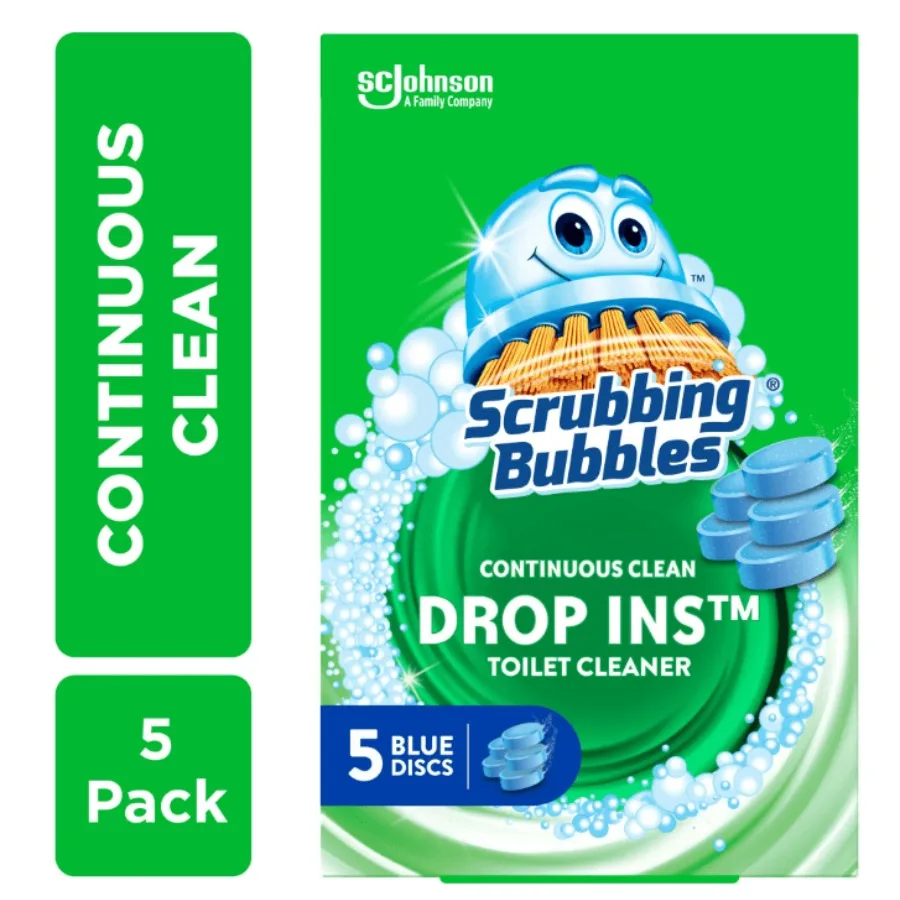 

Чистящие пузыри, непрерывная очистка, таблетка для чистки унитазов, работает до 4 недели, 5 синих дисков, 7,05 унции