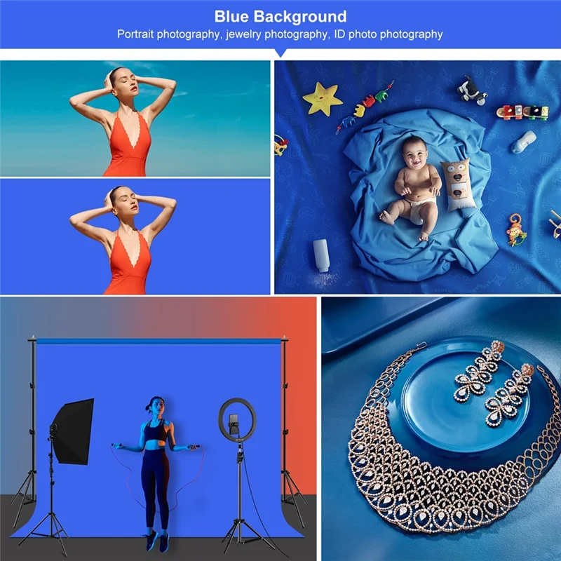 3X2M التصوير خلفية القماش استوديو لايف صورة القماش بدون مفتاح القماش متعدد الوظائف صورة خلفية القماش دائم الأزرق