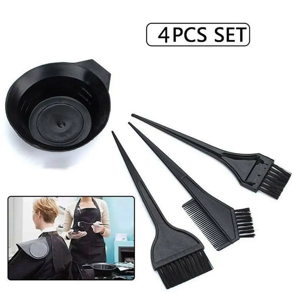 4Pcs/Set Hairdressing Set Barber Salon Dye Hair Colouring Brush Bleaching Bowl Tint Comb - Image 3