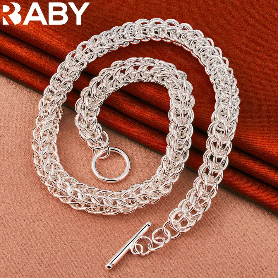 URBABY 925 فضة 45 سنتيمتر سلسلة قلادة للرجال سحر الاتجاه هدايا عيد ميلاد موضة حفلة غرامة مجوهرات #6