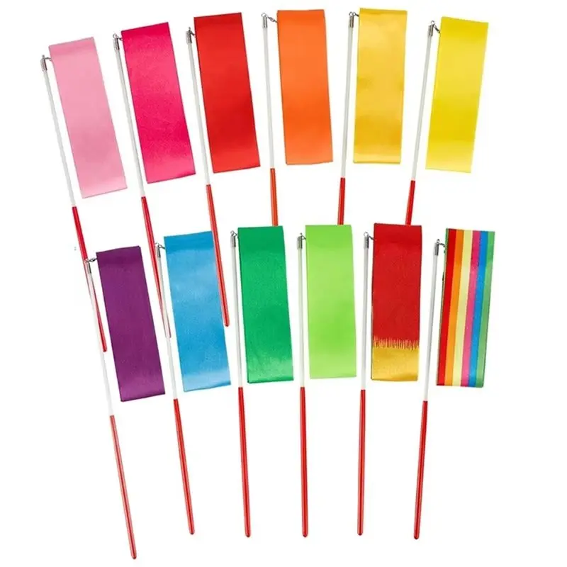 

Dropship-12Pcs Rhythmic Dance Ribbons Gymnastics Ribbon Dancing Streamers For Artistic Dancing Gymnastics Kids Talent Show