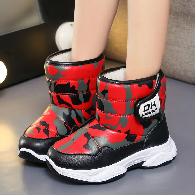 

Kids'Casual Shoes Snow Boots Ankle Boots PU Leather Winter Shoes For Girls Velcro Anti-slip Warm Pink Pink Red Shoes Size 26-37