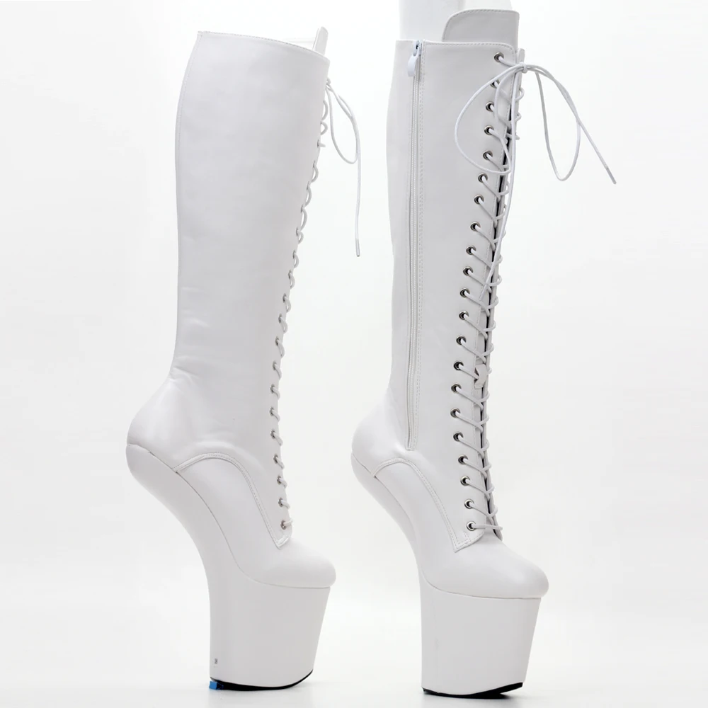 8 بوصة عالية الكعب للجنسين Ponyplay صنم تأثيري منصة حذاء برقبة للركبة Size36-46 #5