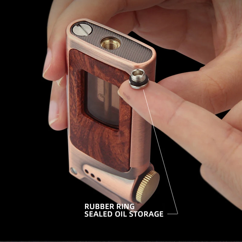 HONEST Creative Kerosene Lighter Metal Transparent Large Capacity Oil Retro Lighter Gift Box Smoke Accesoires