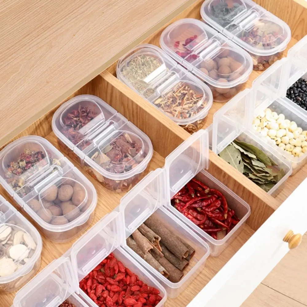 Sealed Rectangular Refrigerator Storage Box with Lid Plastic Trasparent Crisper Food Containers Stackable Condiment Boxes