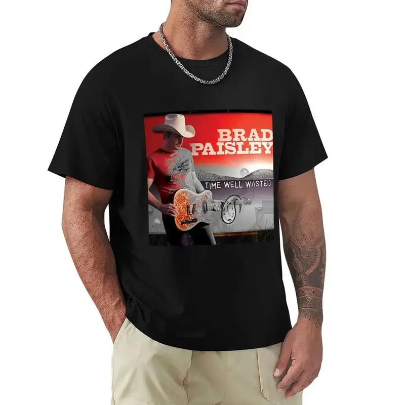 Brad Paisley Time well wasted T shirt tees blacks men clothings