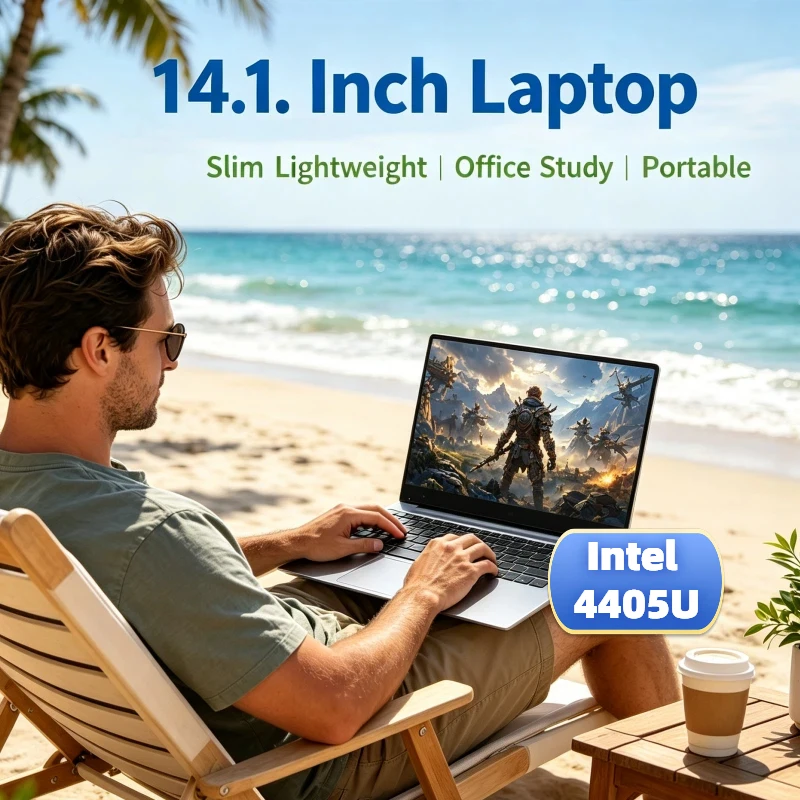 

Intel 4405U New 14.1 Ultra Slim Portable Laptop 32GB 2TB 1920*1080 HD Windows 11 Pro Office Study