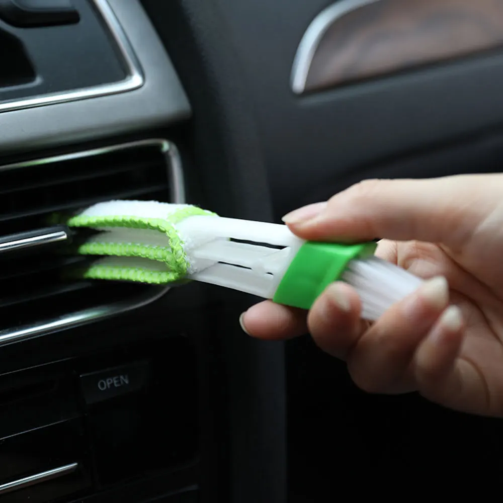 1Pc Car Air Conditioner Vent Slit Double Ended Cleaning Brush Dashboard Detailing Blinds Keyboard Dust Cleaner Tools Accessories