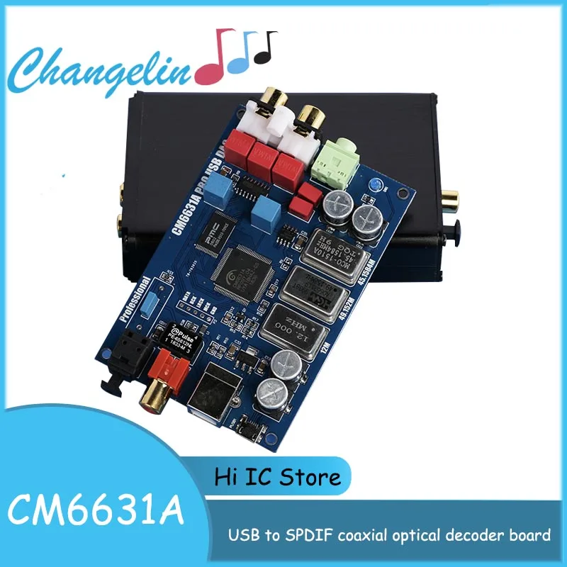 

HIFI Audio CM6631A Digital interface 32 / 24Bit 192K Sound Card USB to I2S IIS SPDIF Optical Coaxial Output Decoder DAC Board