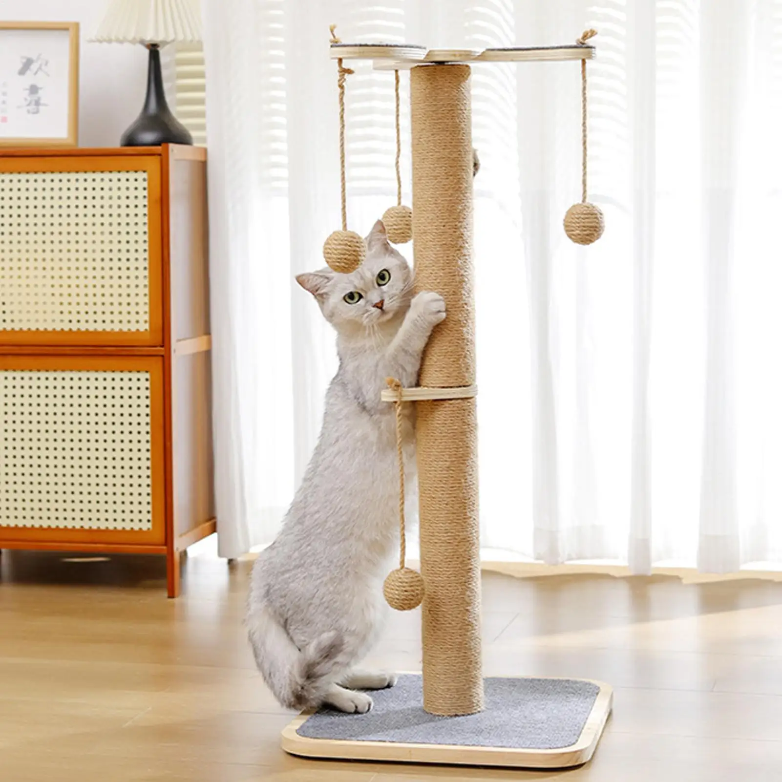 

Когтеточка для кошек, высокие когтеточки для домашних кошек, интерактивные игрушки, башня с шариком для котенка, восхождение, взбагашение, скука