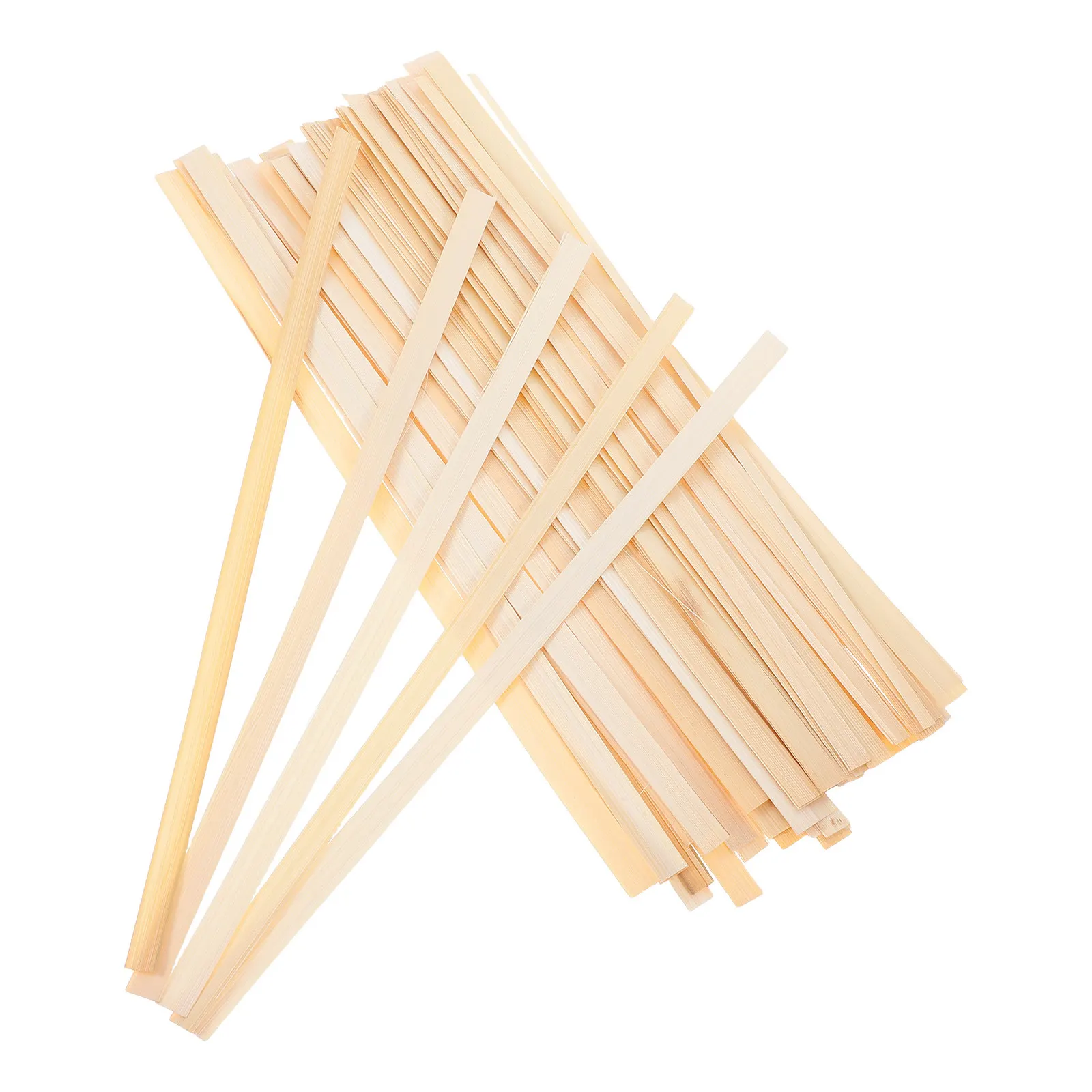 50 PCS Fan Wood Sticks for Crafts Bamboo Weaving Strips DIY Hand Fans Thin Material Beige Basket Supplies Handmade