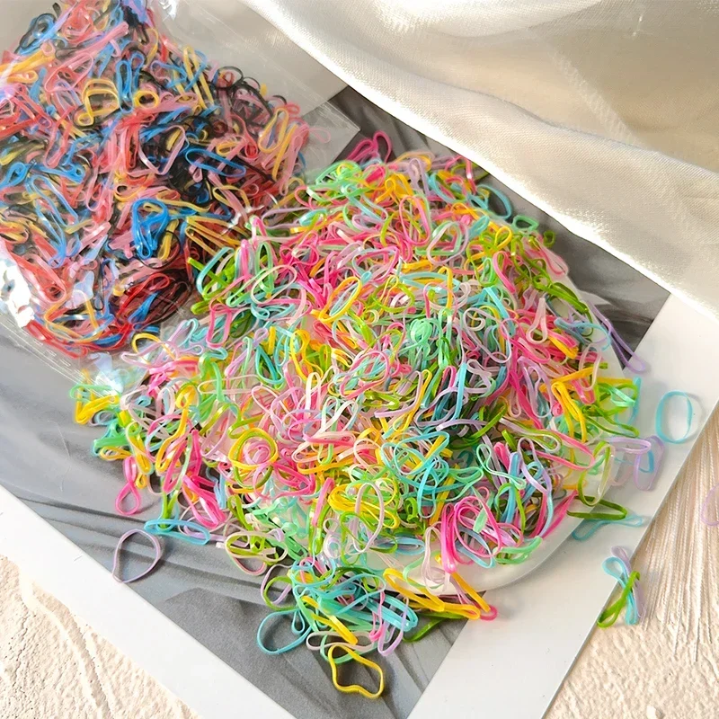 

500 шт./компл. одноразовые красочные резинки для девочек, высокоэластичная повязка на голову, детские аксессуары для волос