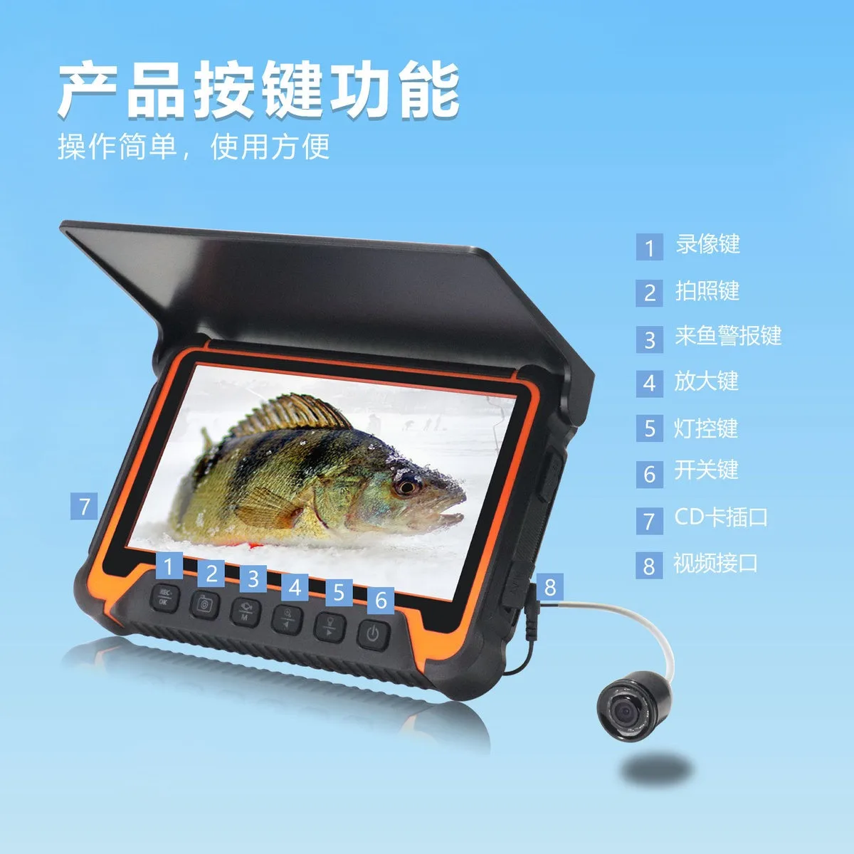 2025年工場オリジナル水中魚カメラ水中魚群探知機ビデオカメラ7インチディスプレイ付き