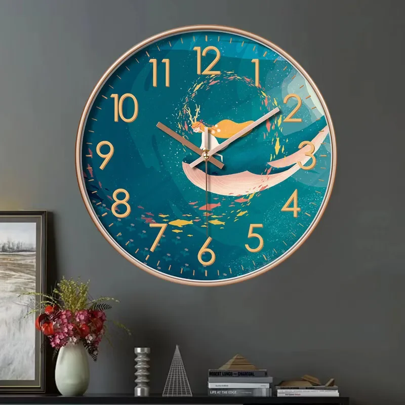 ساعة حائط صامتة غير موقوتة لتزيين غرفة المعيشة ، ساعة شفافة ، ساعة صامتة للمطعم والمقهى ، 12 بوصة
