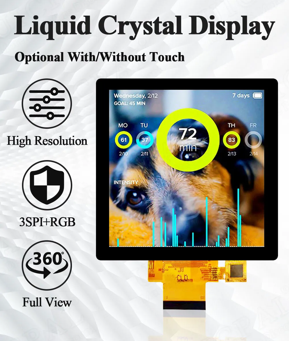 4,0 Zoll TFT LCD Displaymodul Quadratisch 480*480 3WSPI RGB 18Bit 40Pin 3,3V ST7701S mit Touch GT911 HDMI Treiberplatine – Detail 1