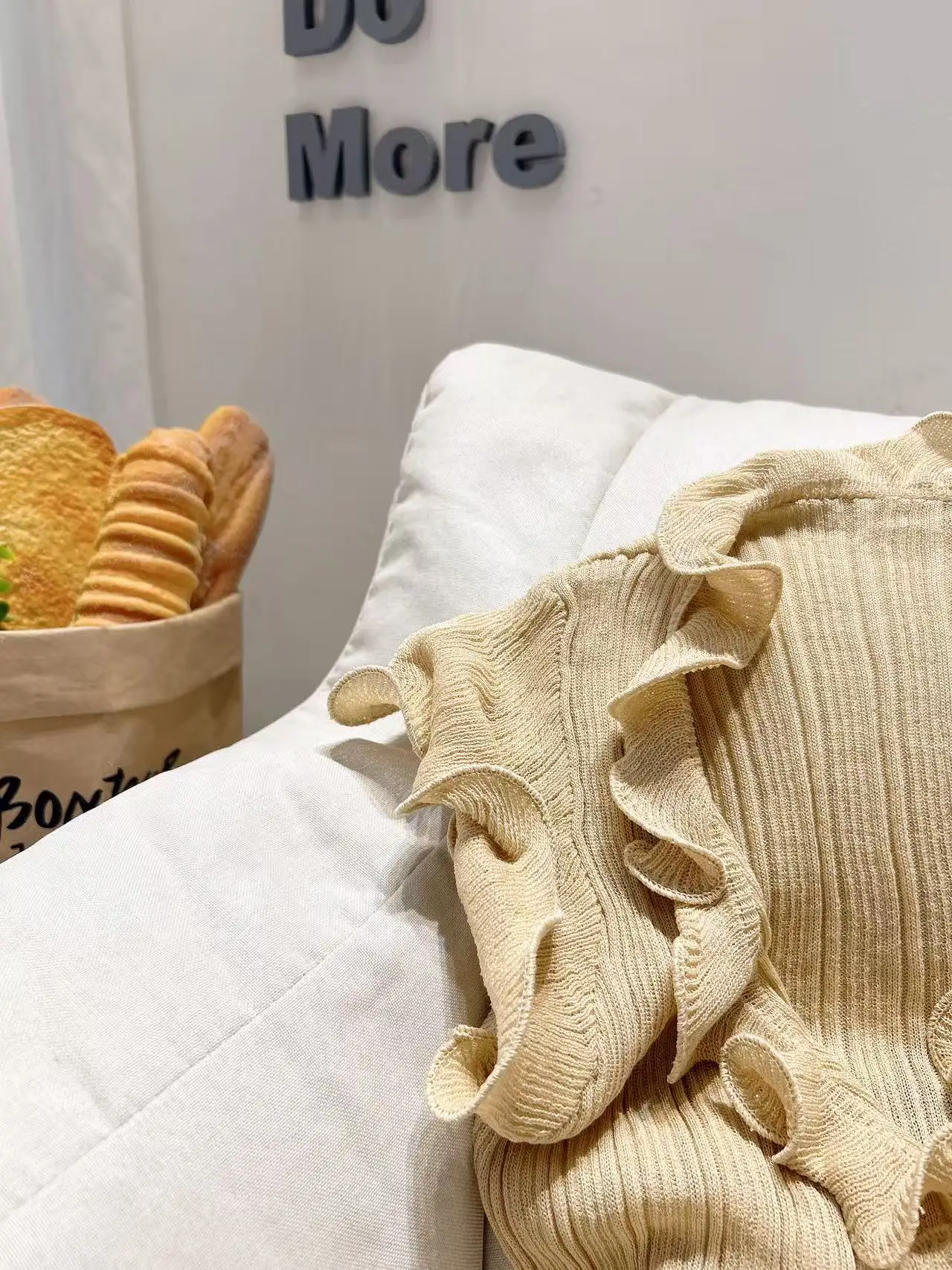 المرأة الصيف أنيقة الخامس الرقبة الكشكشة قصيرة الأكمام محبوك الأعلى سيدة حلوة بلون سليم محبوك أعلى + تحت كاميس #3