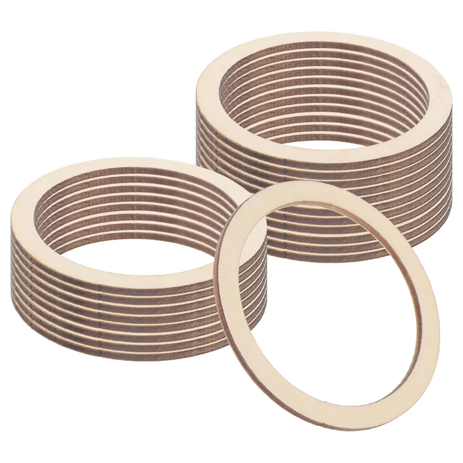 

20 Pcs Wood Chip Jewelry Accessories Rings Plywood Circle Round Disk Ornament Circles Blank Craft Diy Paper Cut
