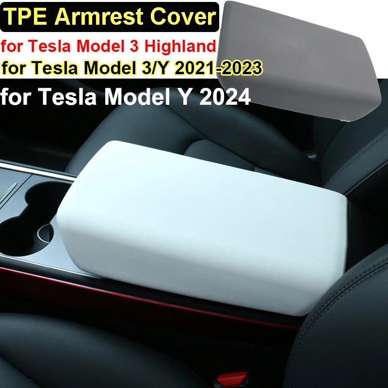 

For Tesla Model 3 Highland 2024 TPE Soft Case Car Center Console Arm Rest Lid Auto Central Armrest Box Pad Cover Accessories