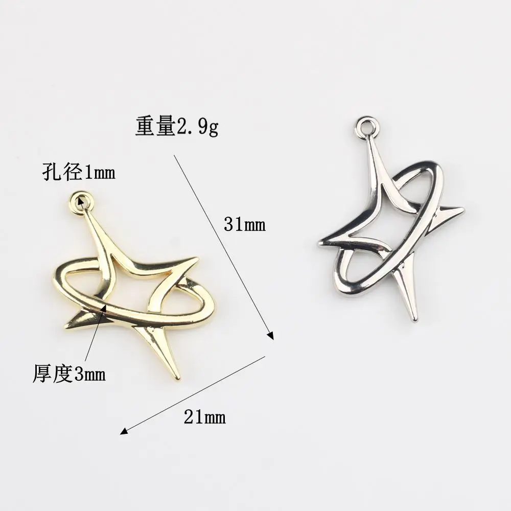 40pcs Handmade Colorfor Silvery Color Pendant Charms Star Hollow Necklace Earring Pendant Connectors Diy Jewelry Making Findings