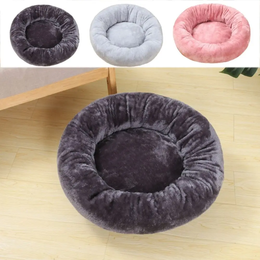 Comfortable Round Dog Kennel Winter Cat House Soft Cloth/Plush Warm Dog Sleeping Bed Warm Round Plush Dog Sofa Baskets Spring