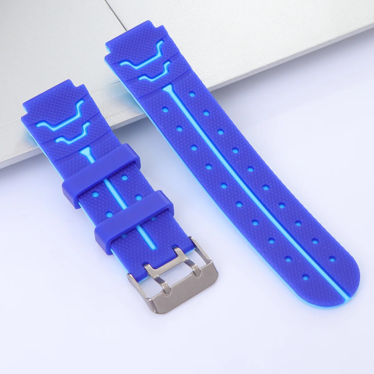 قطعتان من حزام ساعة الهاتف المصنوع من السيليكون، حزام بديل باللون الأزرق والأخضر، ملحقات ساعة مريحة #6