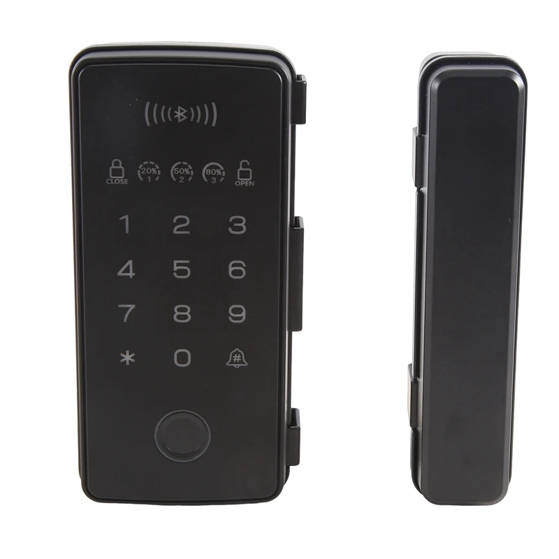 Framed Double Door No Hole Glass Door Fingerprint Lock Password Swipe Card Metal Wooden Door Combination Lock