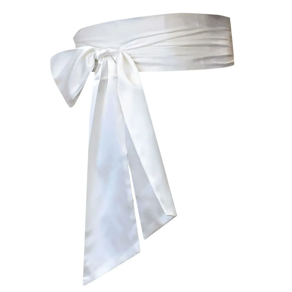 الحرير الساتان القوس مشد حزام خصر واسعة الزخرفية Bowknot شريط قماش Cummerbunds DIY غطاء الخصر للنساء سيدة فتاة الزفاف