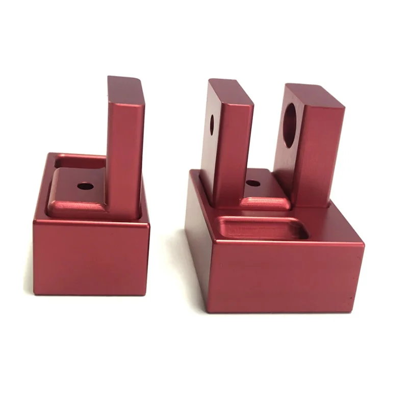 Custom CNC Machined Aluminum Hydraulic Manifold Block Blue Anodized Pneumatic Fluid Distribution Valve Block
