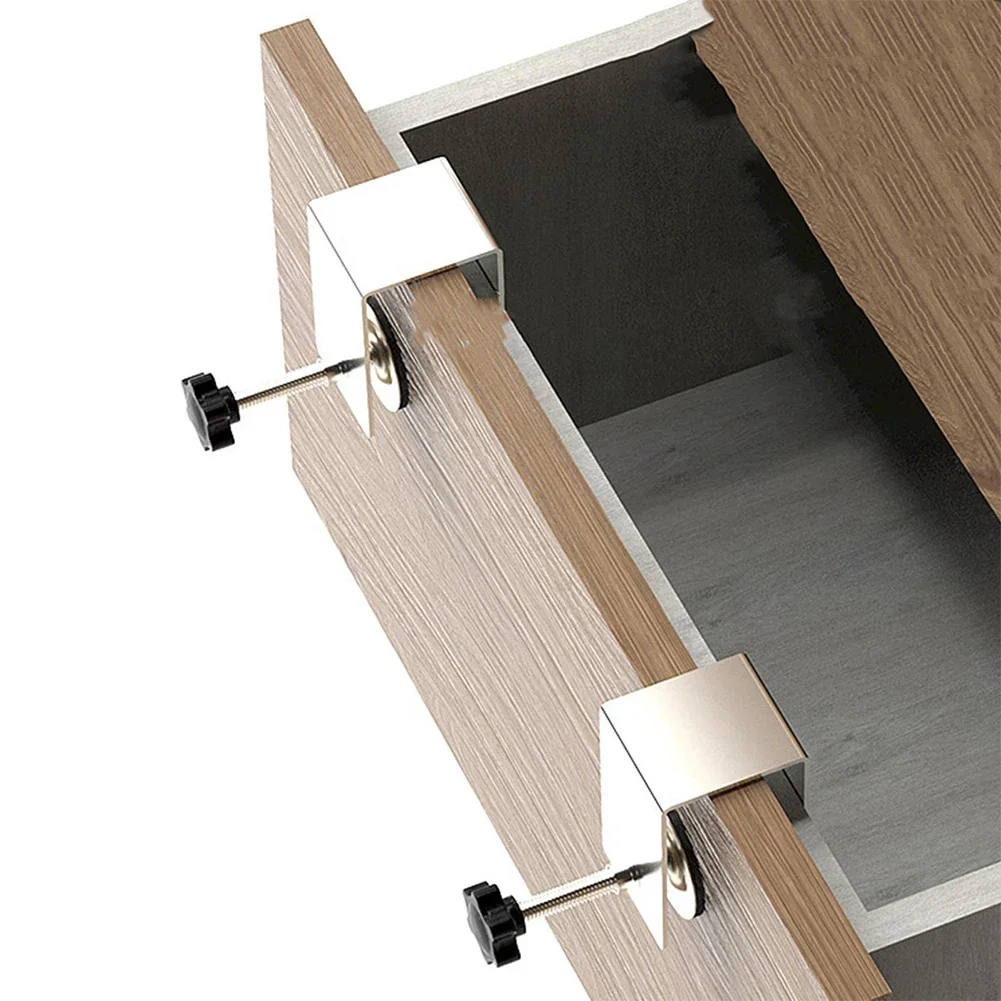 ALLGOOD 2pcs Universal Drawer Front Installation Clamps Holder Adapter Kit Aids Jig Tool Adjustable Fixing Clip For Woodworking