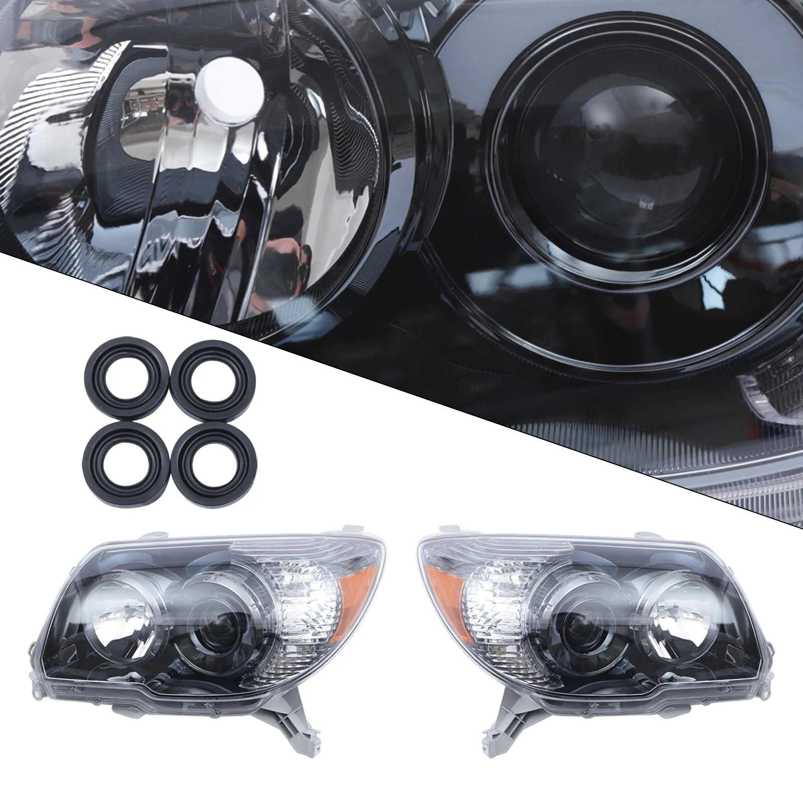 Dual LED Halogen Headlights Assembly Left & Right For 2006 2007 2008 2009 Toyota 4 Runner Limited / Sr5 Car headlights