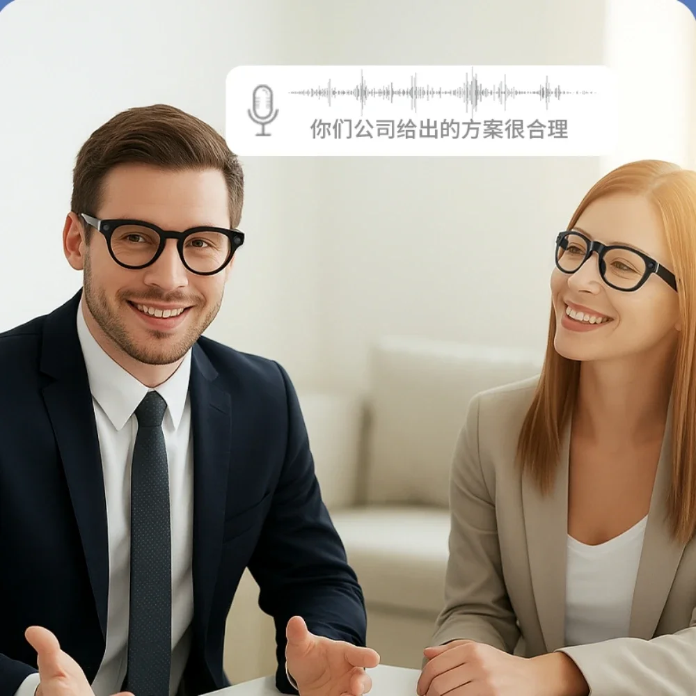 V03-T6 AI Smart Glasses 32MP HD Camera Mini 1200P Video Recording Sunglasses AI Intelligeng Office Assistant Wireless BT Headset