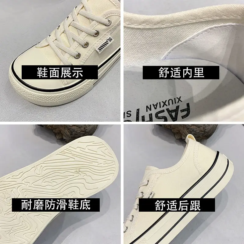 Women\'s Classic Black Canvas Shoes Spring Flat Shoes Student Sneakers Girls Skateboard Vulcanized Tennis Womans 2023 Zapatillas