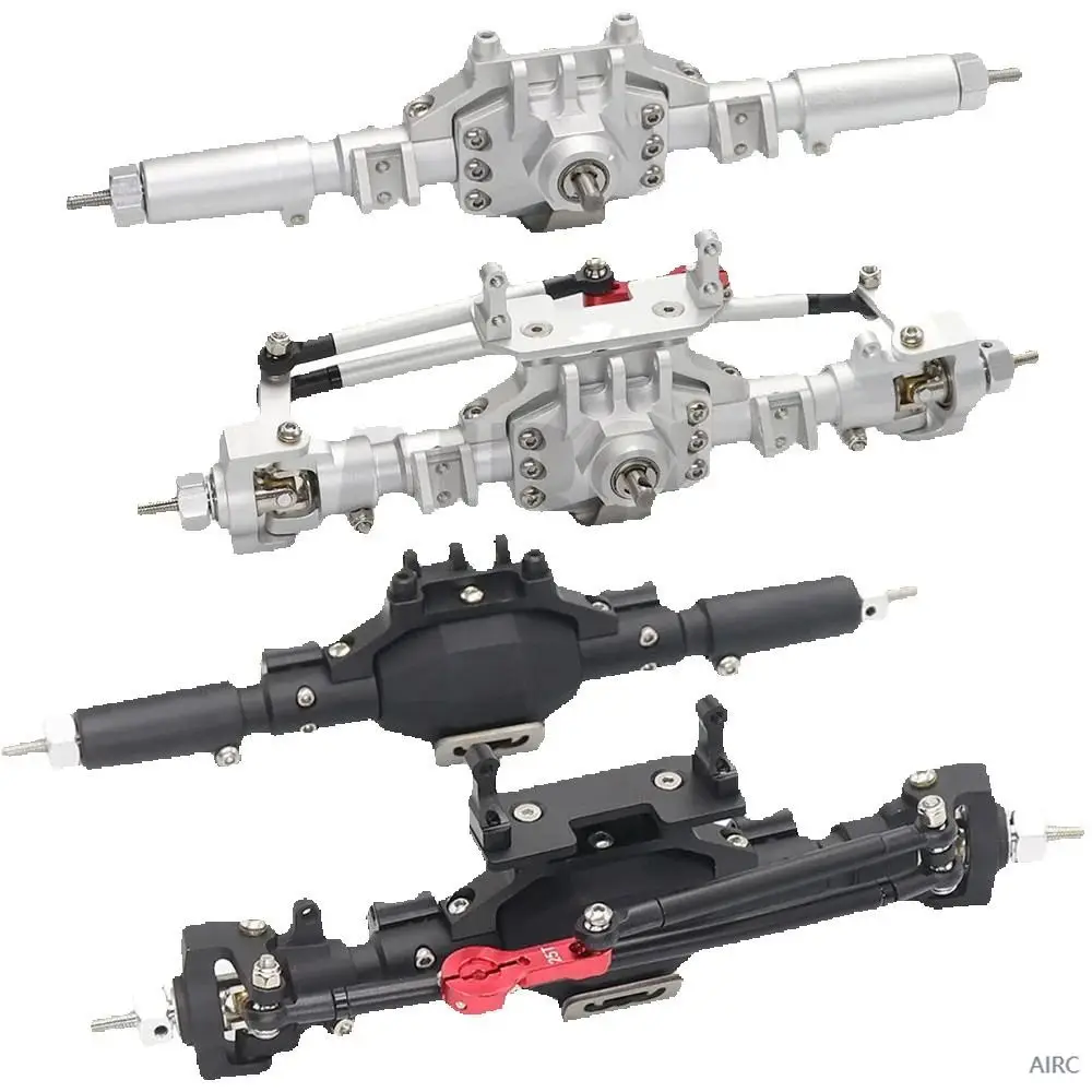 Diamond-Shaped Aluminum Alloy Complete Front & Rear Axle for 1/10 Scale RC Crawler Truck Compatible with Axial SCX10 II 90046 47