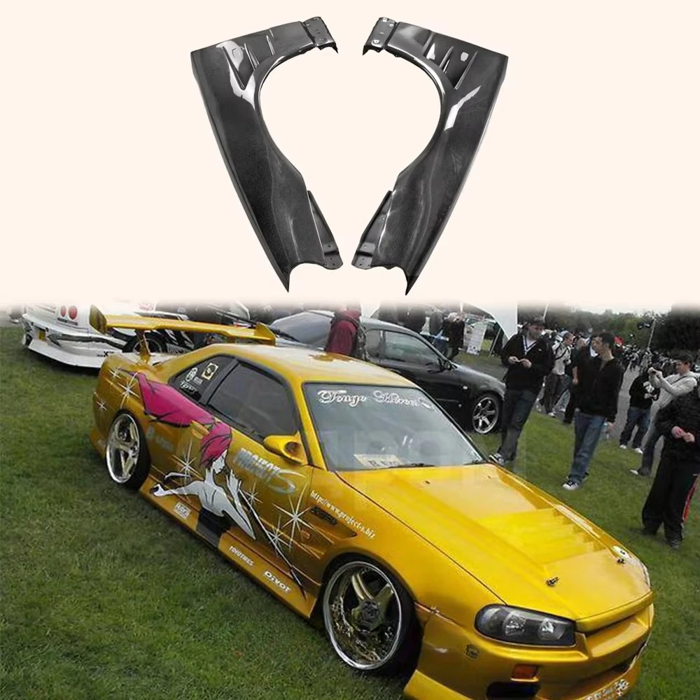 

For Skyline R34 (GTR Only) BN Style Carbon Fiber Vented Front Fender Pair