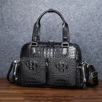 Crocodile patterned men's bag, genuine leather bag, luxurious handbag, high-quality shoulder bag, fashionable men's luxury bag