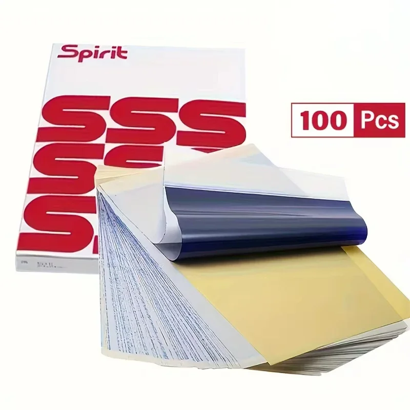 100 Sheets A4 Size Tattoo Transfer Paper Tattoo Stencil Paper Copy Thermal Paper for Tattoo Transfer Machine Accessorie