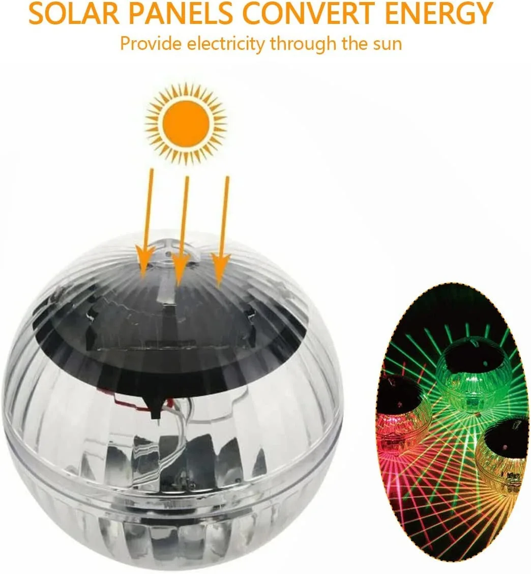 Led Solar Floating Lamp Swimming Pool Ball Solar Panel Powered Pond Drift Waterproof Glow Show Disco Color Changing light