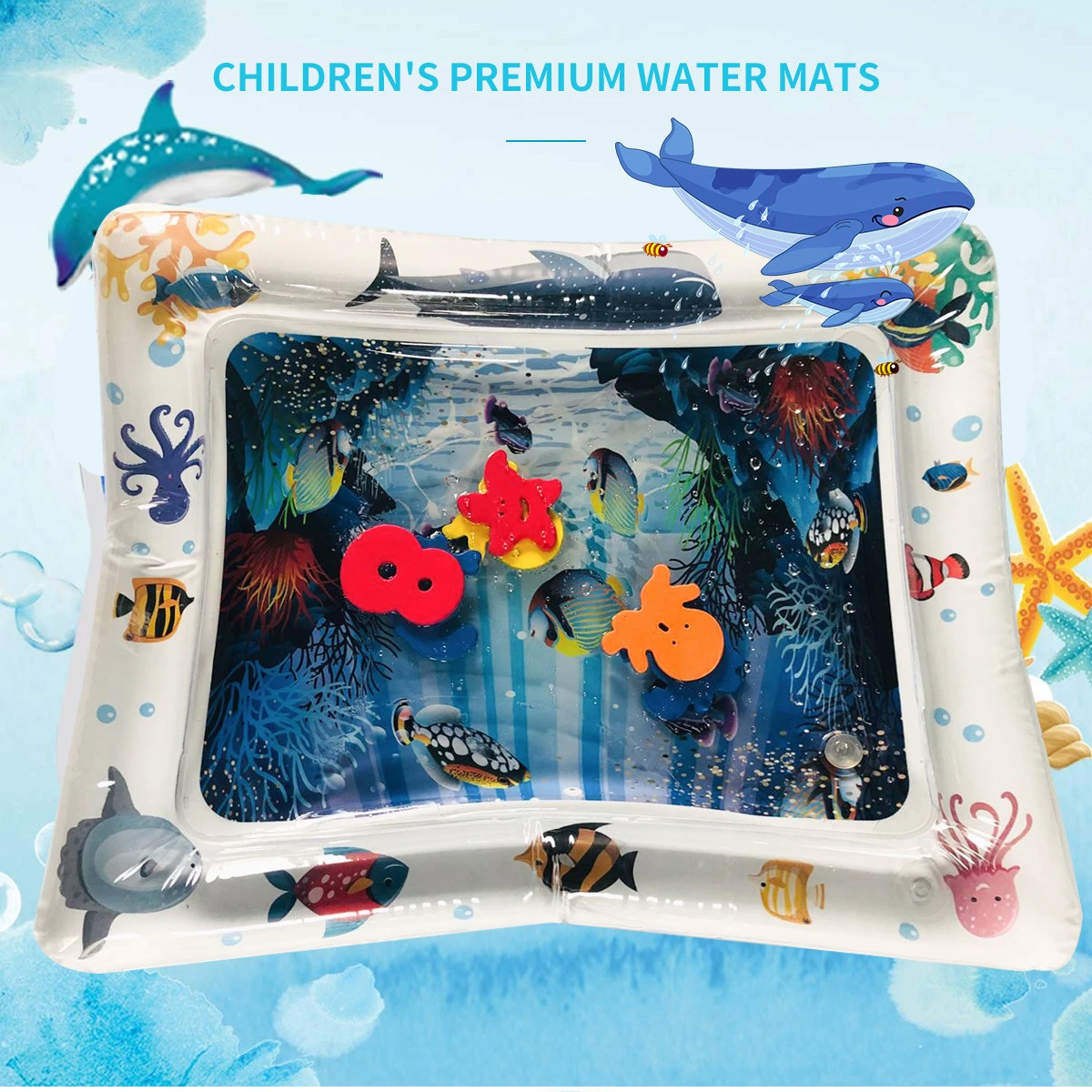 Baby Water Play Mat Toddler Fun Activity Inflatable Mat Tummy Time Toys For Newborns Playmat Infant Crawling Seaworld Carpet