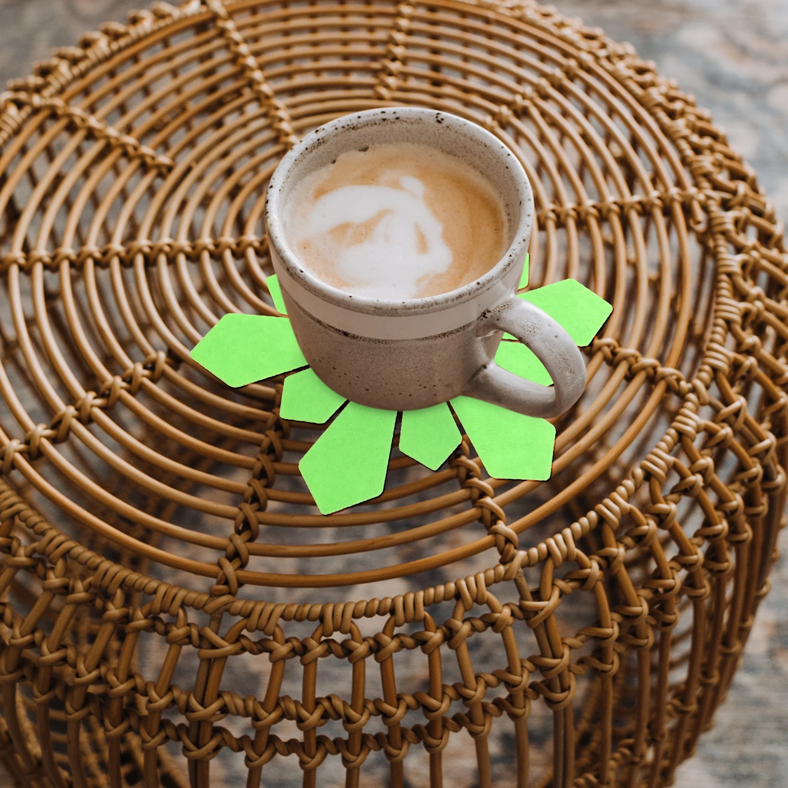 

6PCS Easter Petal Placemats Coasters Potholder Set 3Sizes Kitchen Accessories Flower Design Table Decorations Pan Liners