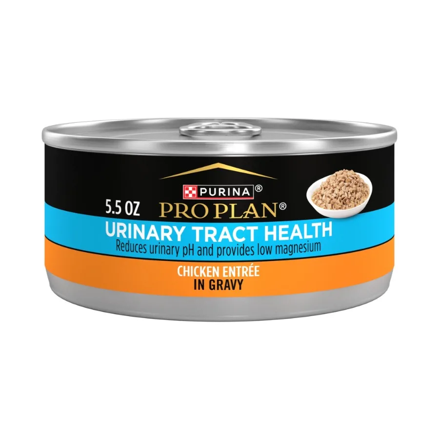 Comida Húmeda para Gatos con Sabor a Pollo en Salsa para la Salud del Tracto Urinario, Lata de 5.5 oz, Paquete de 12