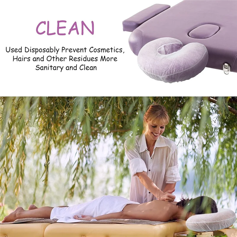 -A25M 100 قطعة أغطية مسند الرأس القابل للتصرف أغطية التدليك القابل للتصرف أغطية مسند الرأس للتدليك على شكل حرف U غطاء مهد للتدليك