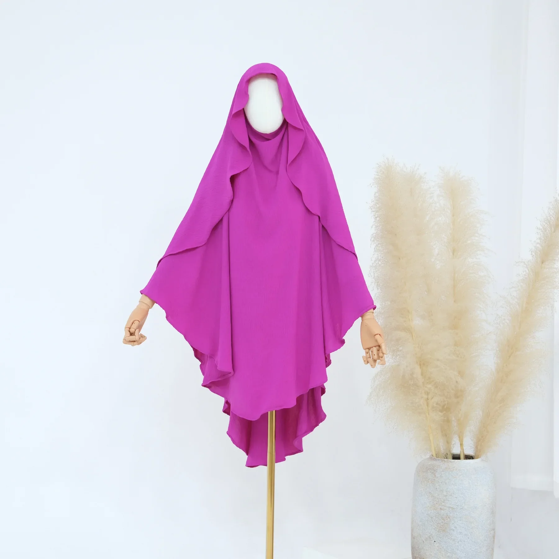 Langer Khimar Overhead Hijab Schal Einteiler Amira Gebetskleidungsstück Kaftan Eid Ramadan Türkei Dubai Islamische Burka Kopfschmuck Kleidung