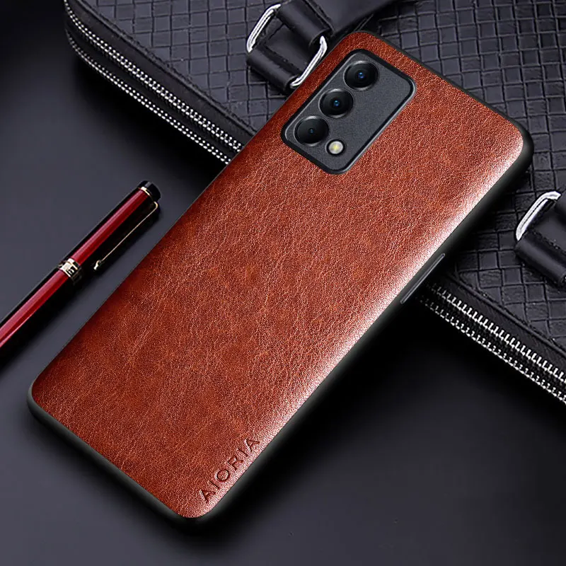 Oppo Realme GT Master Edition 용 고급 PU 가죽 케이스 realme gt master edition 케이스 용 솔리드 컬러 디자인 커버