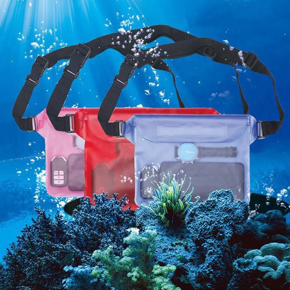 PVC Waterproof Swimming Bag Sealing Drift Diving Waist Pack Skiing Underwater Phone Case Cover Dry Shoulder Bag For Beach Sport