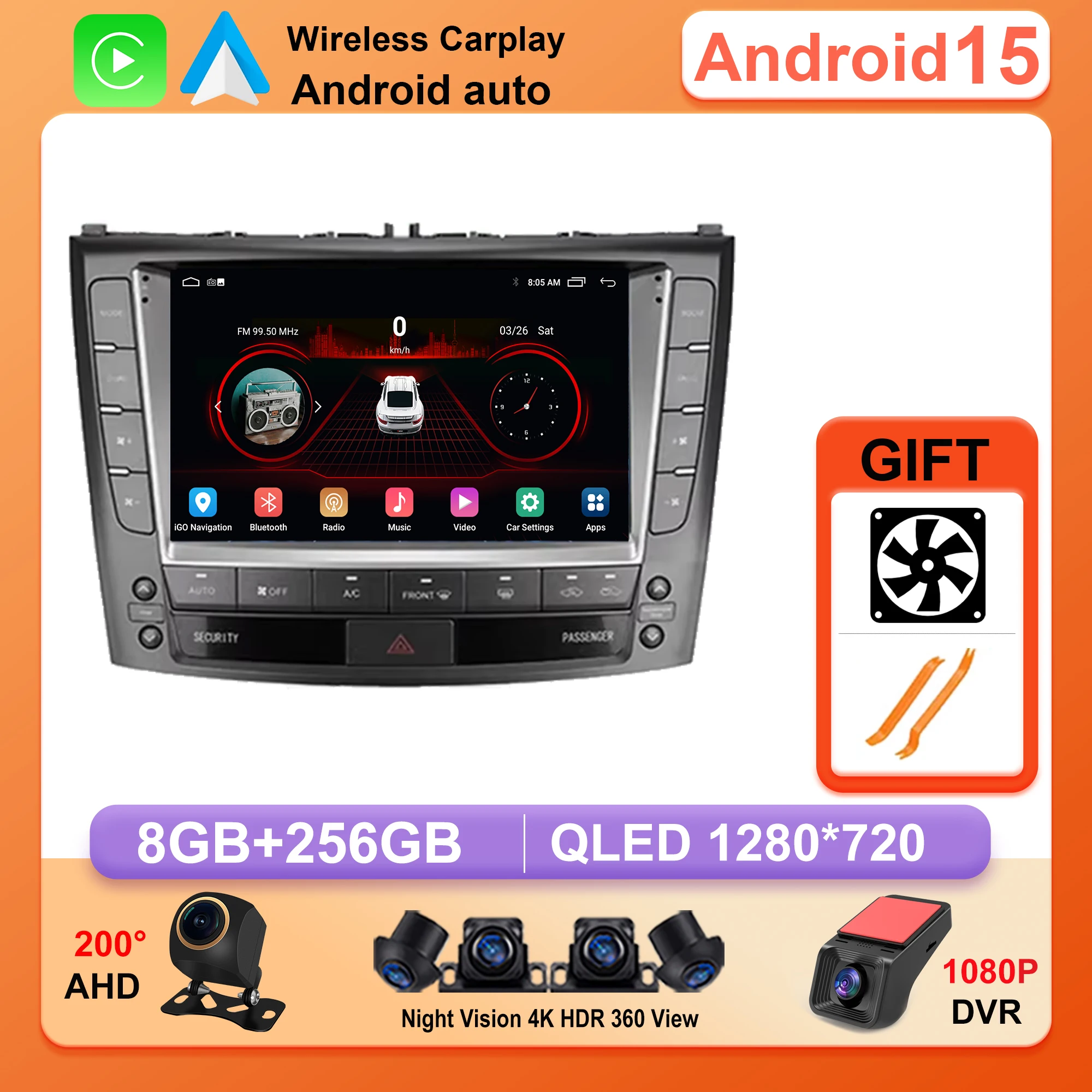 Android 15 dvd navigazion rádio do carro para lexus is250 is300 is200 is220 is350 2005 2006 2007 2008 2009 - 2012 gps qled bt não 2din