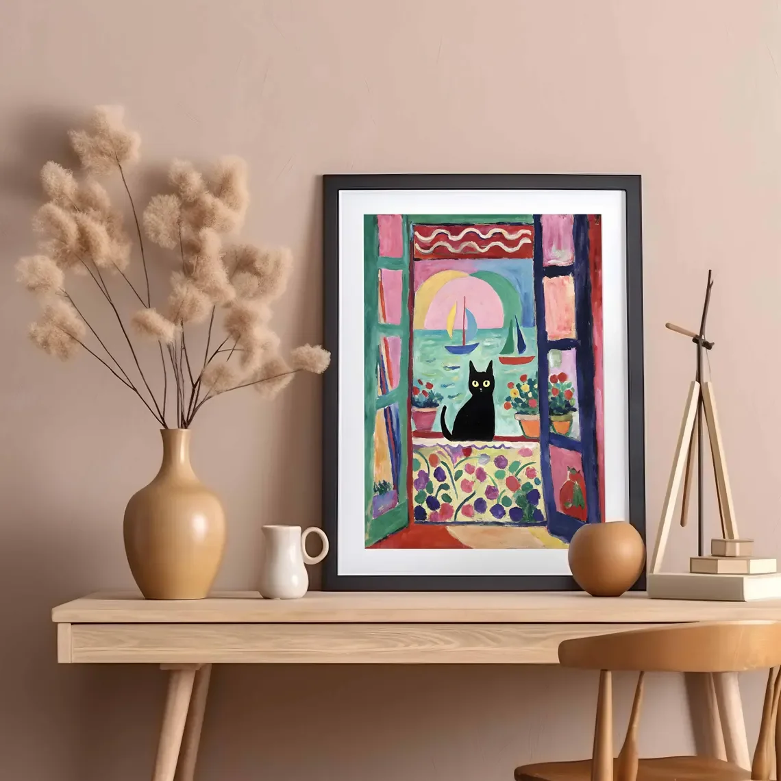 Henri Matisse Cat Print: Trendy Open Window Poster (Digital Download)
