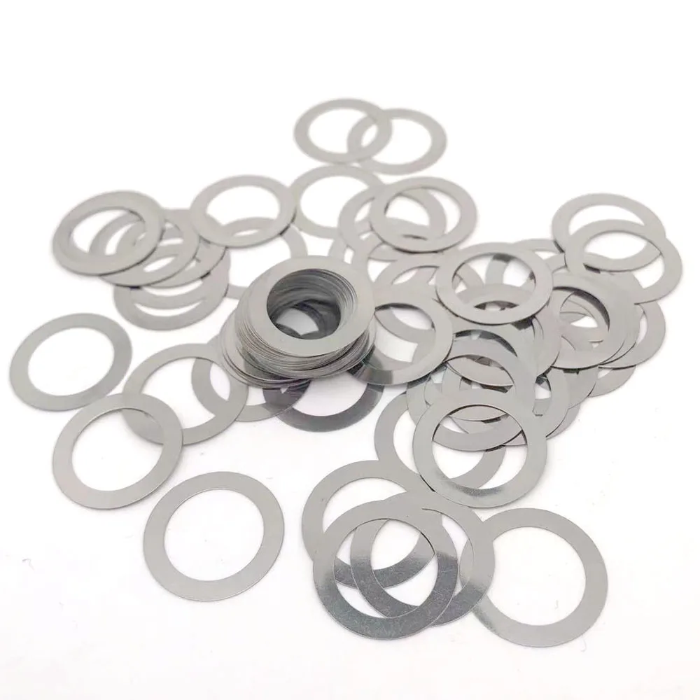 Leijiu 10 Stück/50 Stück M2 M3 M4 M5 M6 M7 M8 M9 bis M40 304 Edelstahl Ultradünne Unterlegscheibe 0,1/0,2/0,3/0,5/1mm – Detail 2
